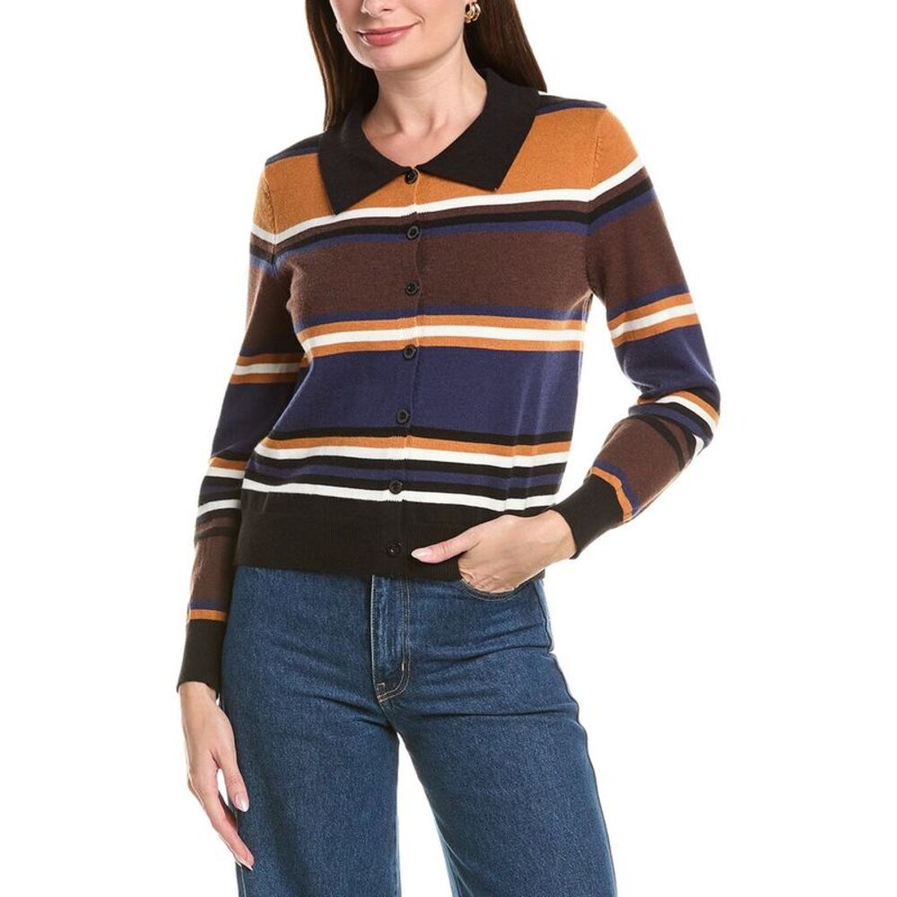 Hl Affair Womens  Knit Stripe Wool-Blend Top